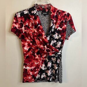 DKNY floral Top size small
